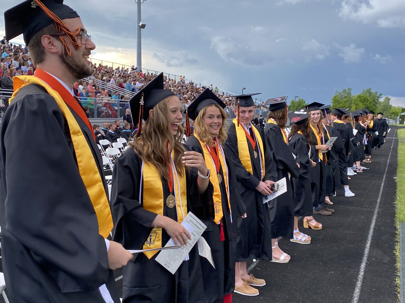 Jonathan Morrell joins fellow graduates at Burlington High School graduation 2022